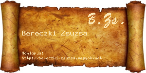 Bereczki Zsuzsa névjegykártya